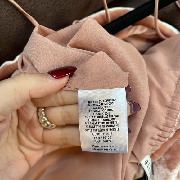 Alice & Olivia Pink Silk Blend Velvet Top - Picture 7 of 7